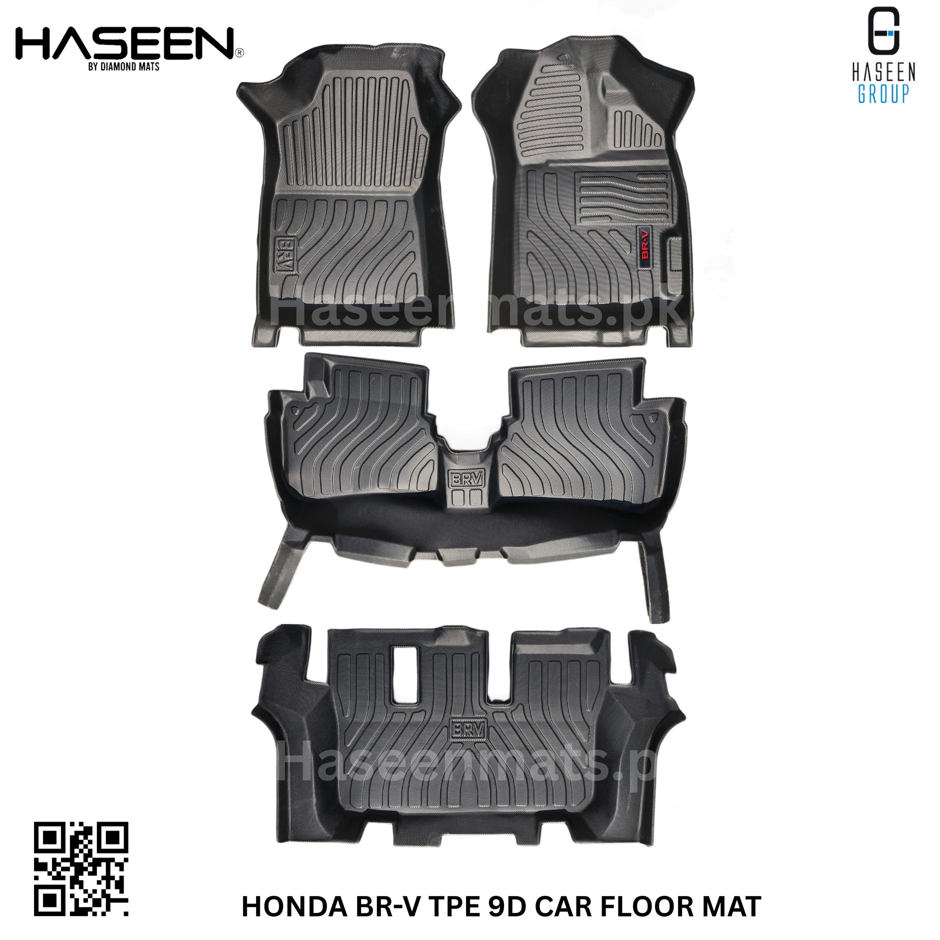 Honda BR-V 9D TPE Floor Mats – Custom Fit Heavy Duty Waterproof