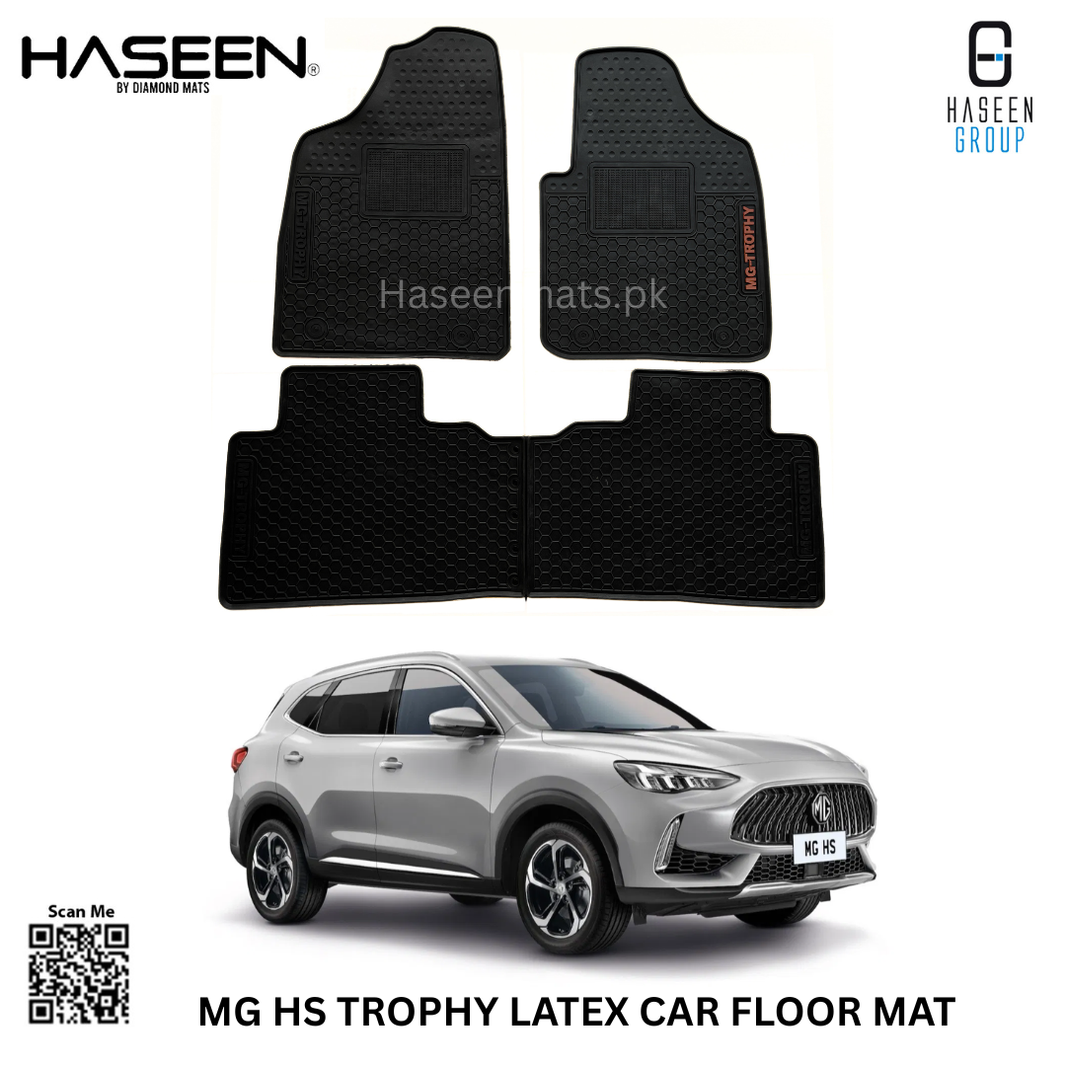 MG HS Trophy Latex Rubber PVC Floor Mats – Custom Fit Waterproof Heavy Duty