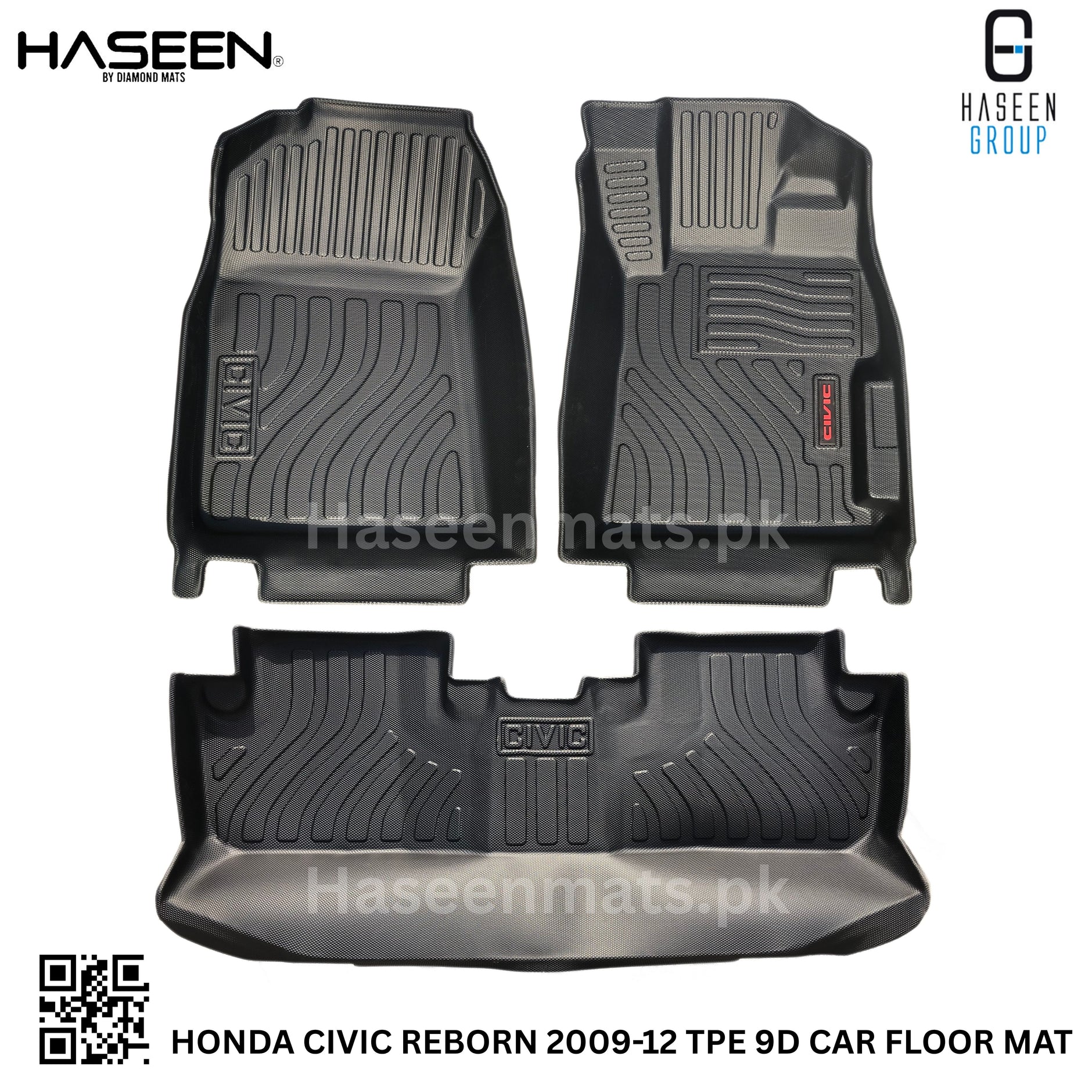 Honda Civic Reborn 2009-2012 9D TPE Floor Mats – Custom Fit Heavy Duty Waterproof