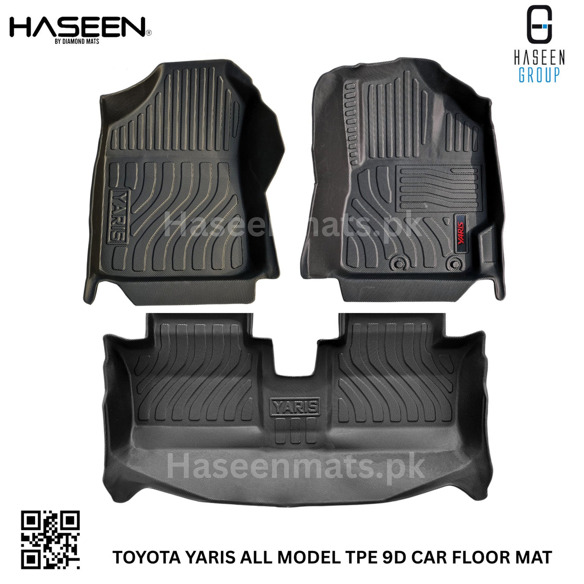 Toyota Yaris Sedan 9D TPE Floor Mats – Custom Fit Heavy Duty Waterproof