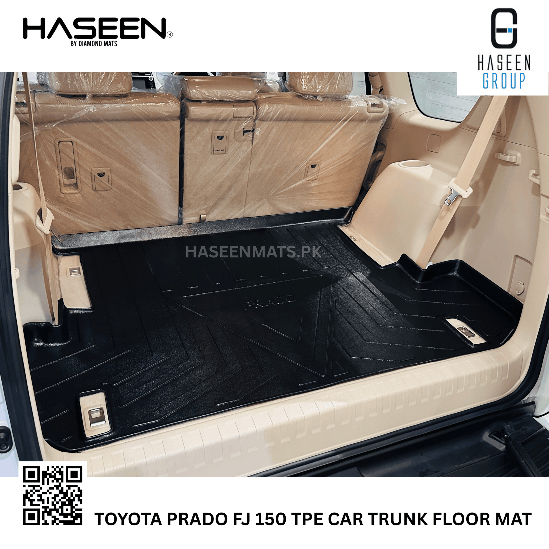 Toyota Prado FJ150 TPE Trunk Mat – Diggi Tray Boot Liner, Custom Fit Waterproof