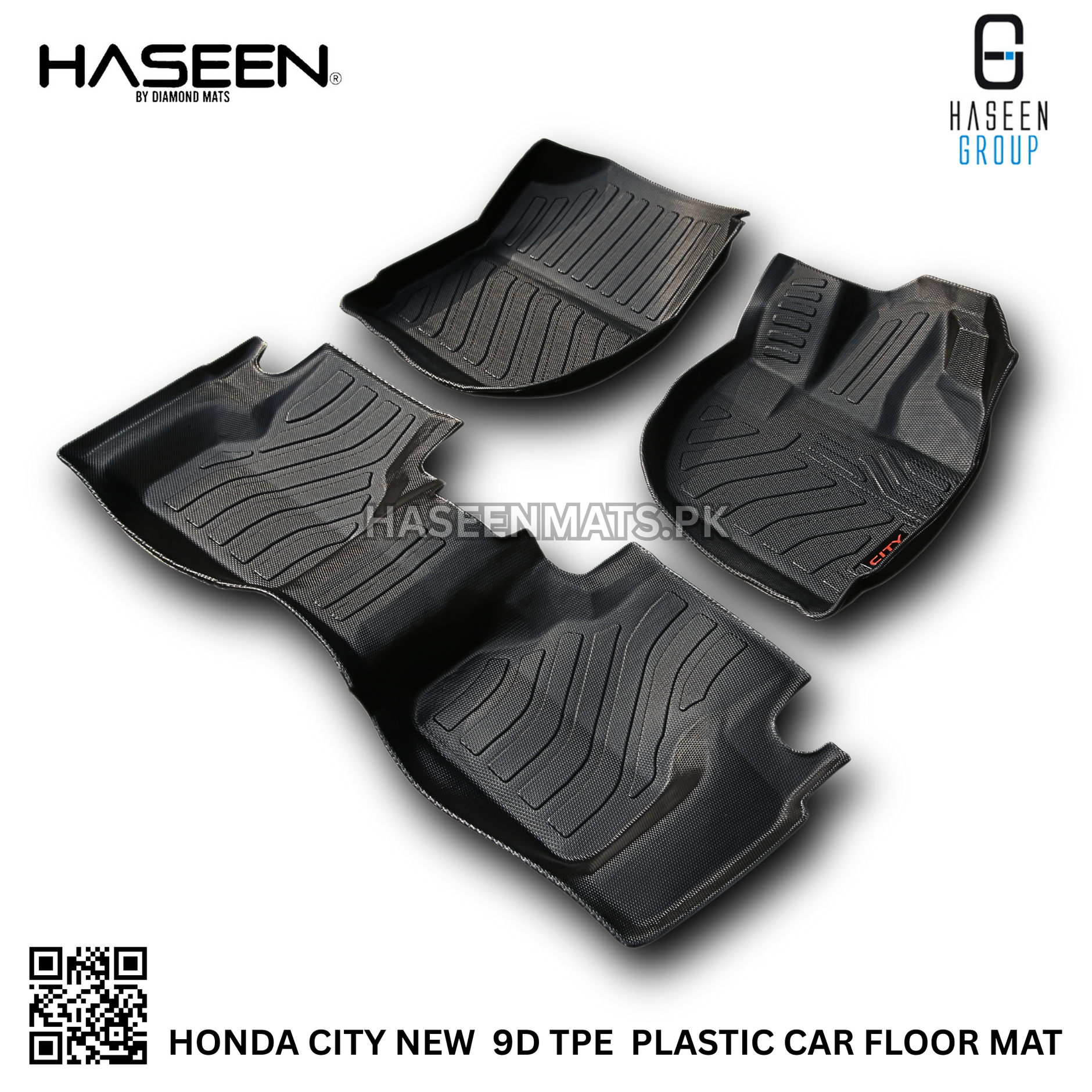 Honda City 2021-2026 9D TPE Floor Mats – Custom Fit Heavy Duty Waterproof