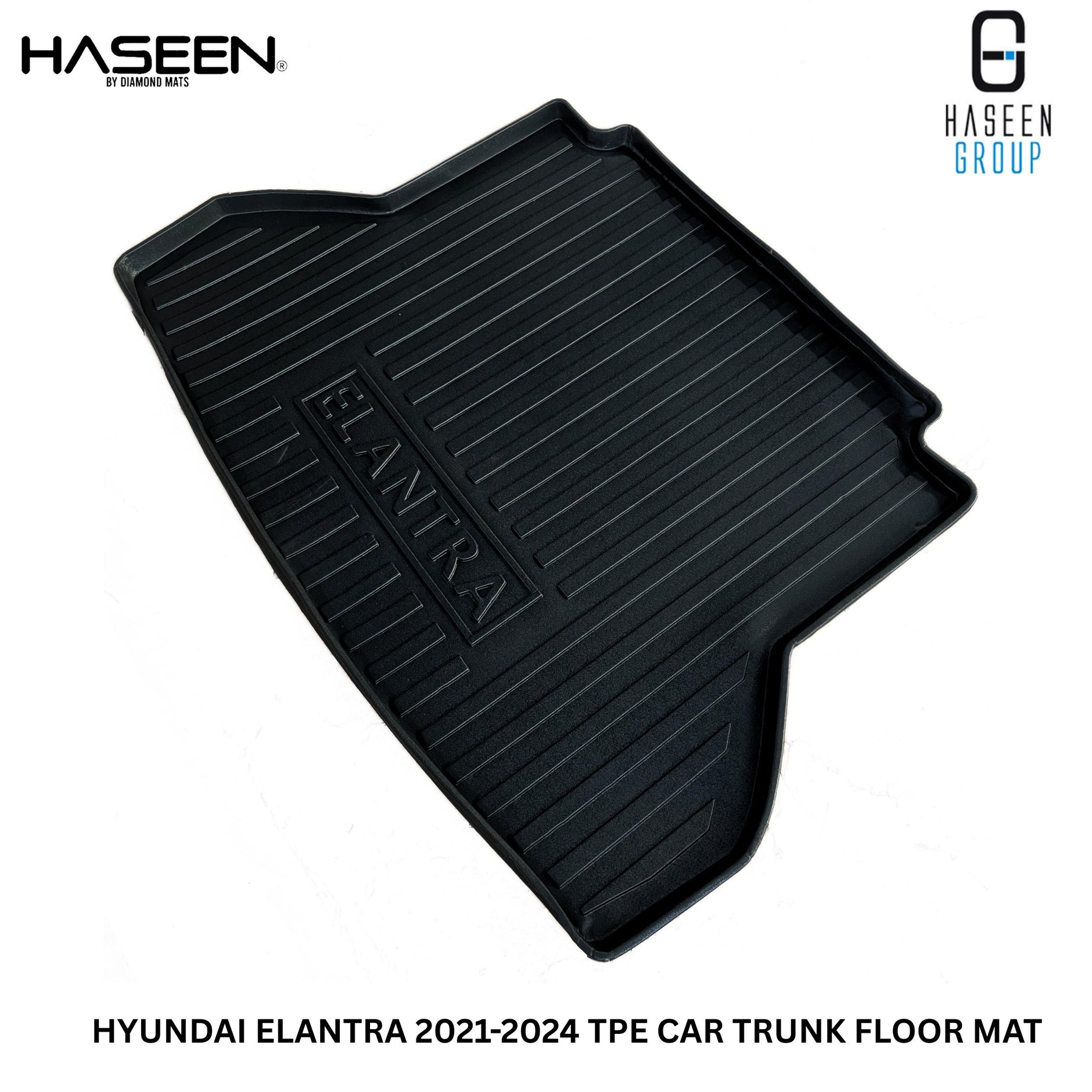 Hyundai Elantra 2021-2024 TPE Trunk Mat – Diggi Tray Boot Liner, Custom Fit Waterproof