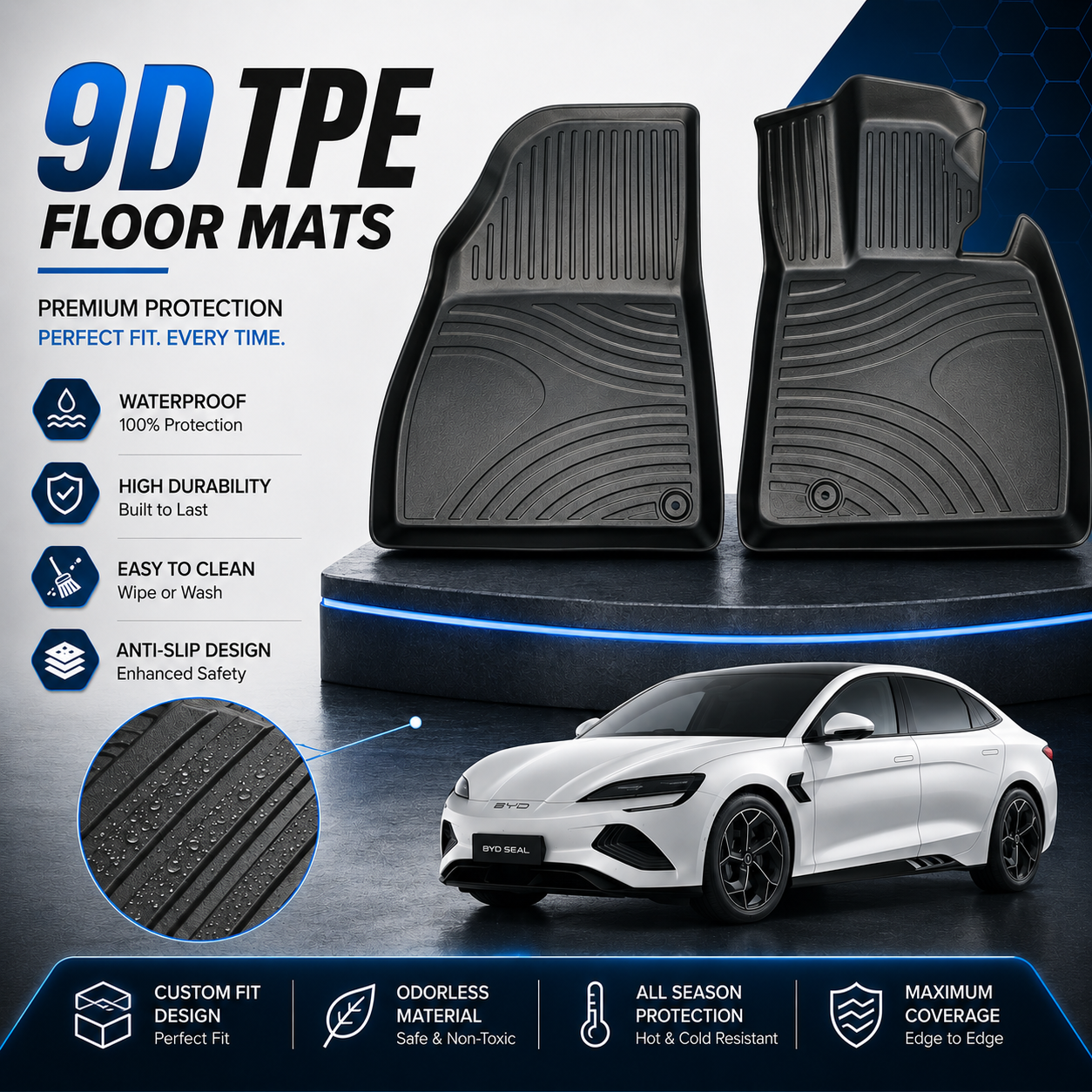 BYD Seal 9D TPE Plastic Floor Mats