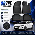Hyundai Sonata 2021-2024 9D TPE Plastic Heavy Duty Car Floor Mat