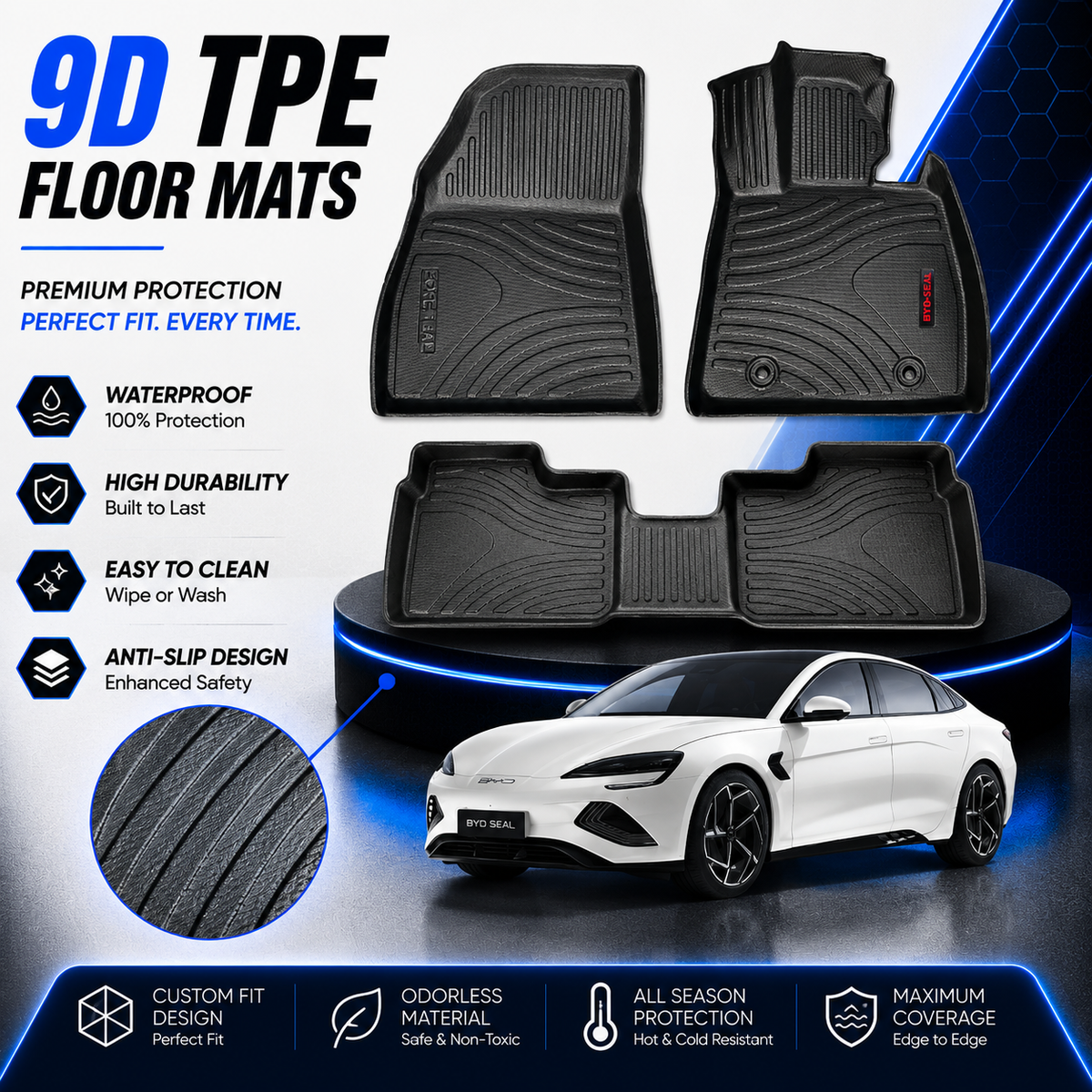 BYD Seal 9D TPE Plastic Floor Mats