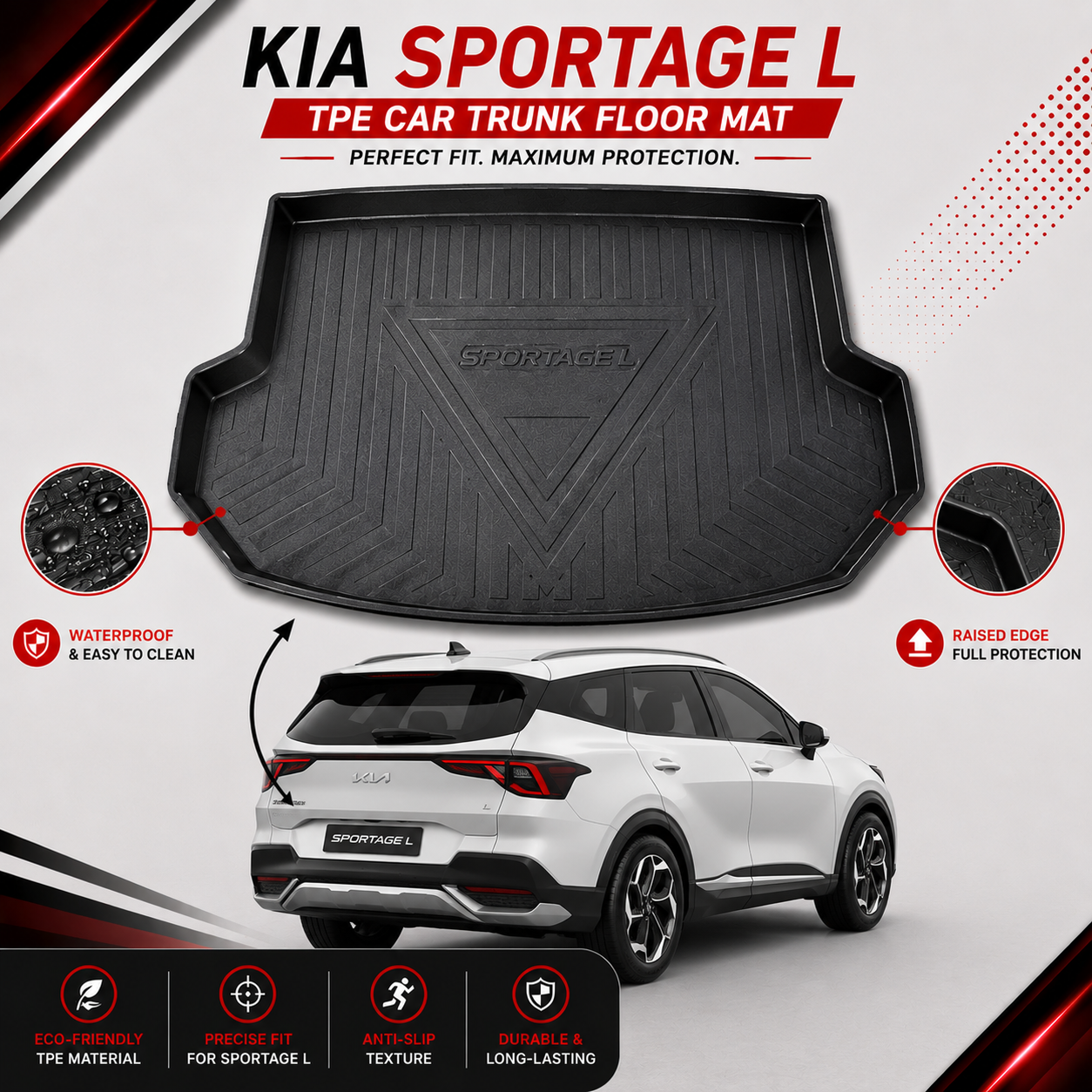 Kia Sportage L 2025 TPE Plastic Car Trunk Mat