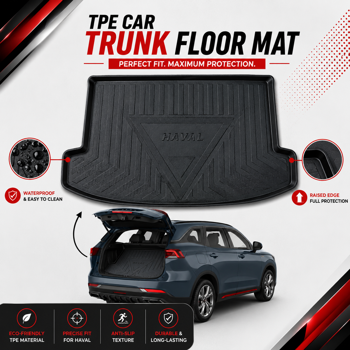 Changan Oshan X7 2022-2025 TPE Plastic Car Trunk Mat