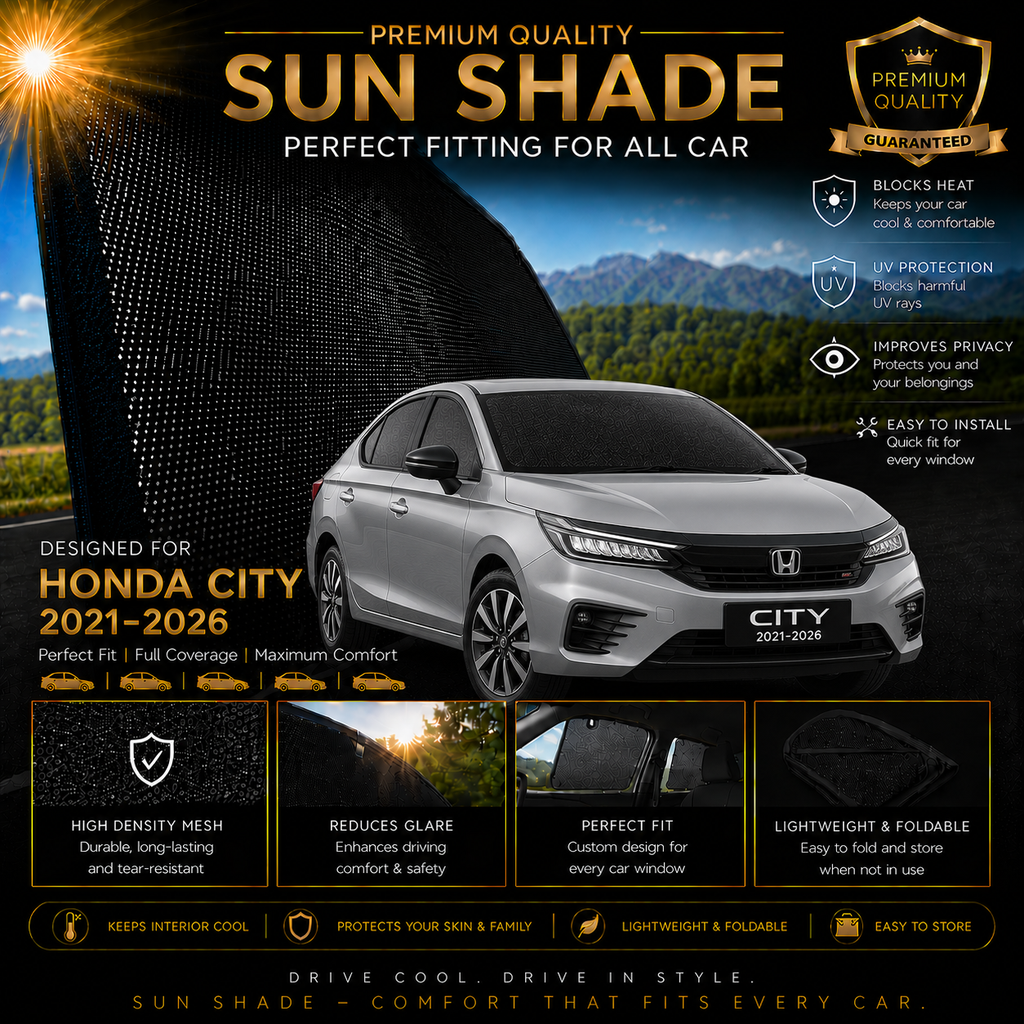Honda City 2021-2026 Car Window Sun Shades