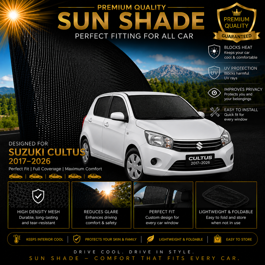 Suzuki Cultus 2017-2026 Car Window Sun Shades