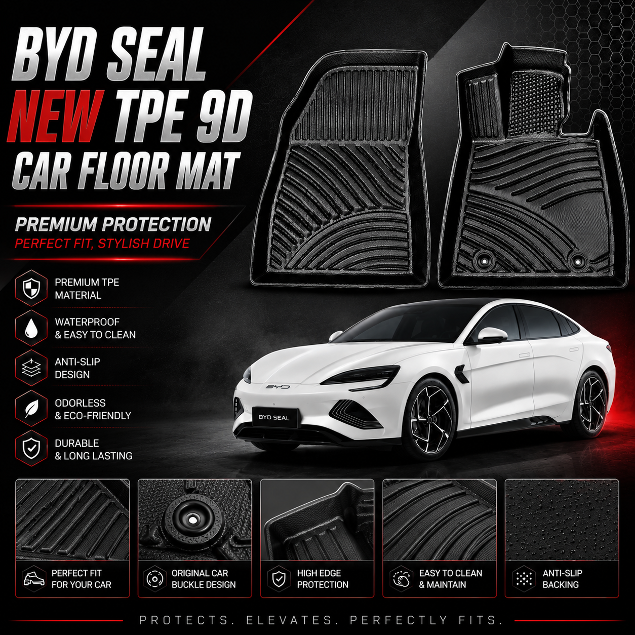 BYD Seal 9D TPE Plastic Floor Mats