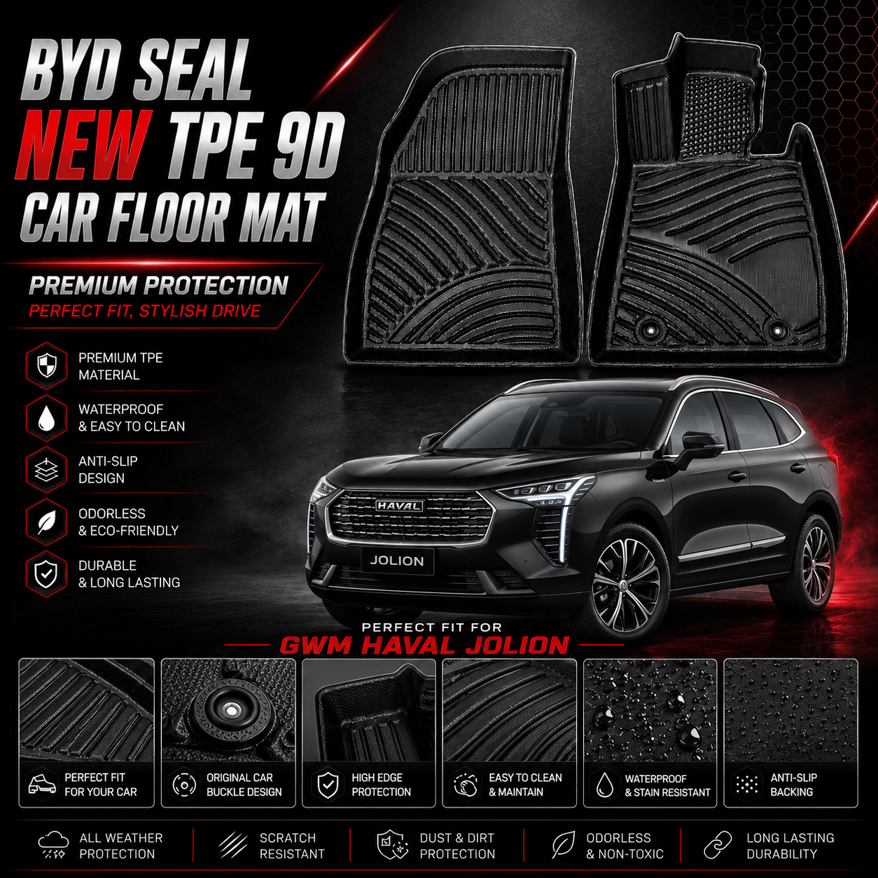 GWM Haval Jolion 9D TPE Plastic Floor Mat