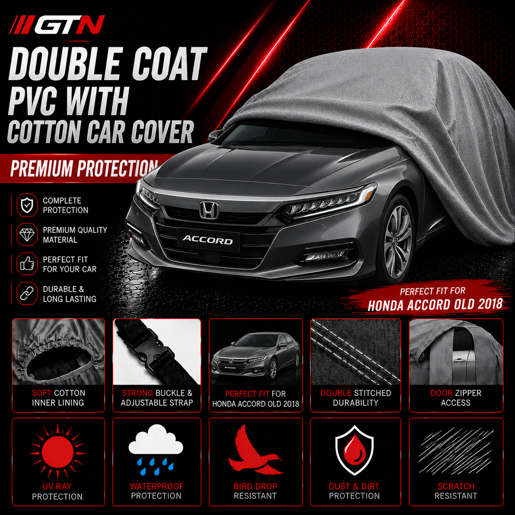 Honda Accord Old 2018 Oxford + Needle Cotton Top Cover