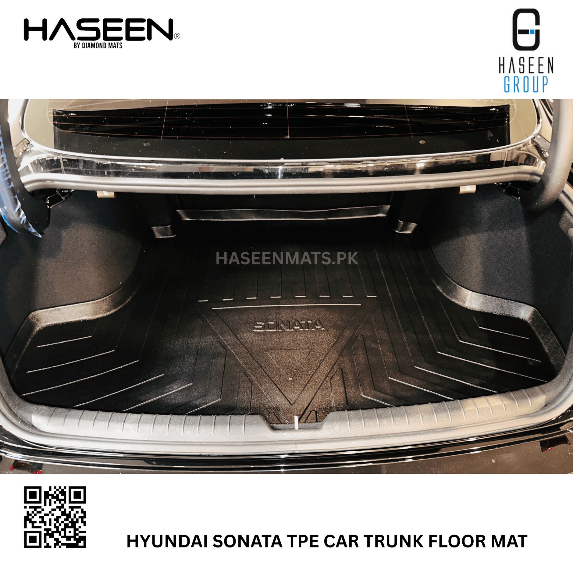Hyundai Sonata 2021-2024 TPE Trunk Mat – Diggi Tray Boot Liner, Custom Fit Waterproof