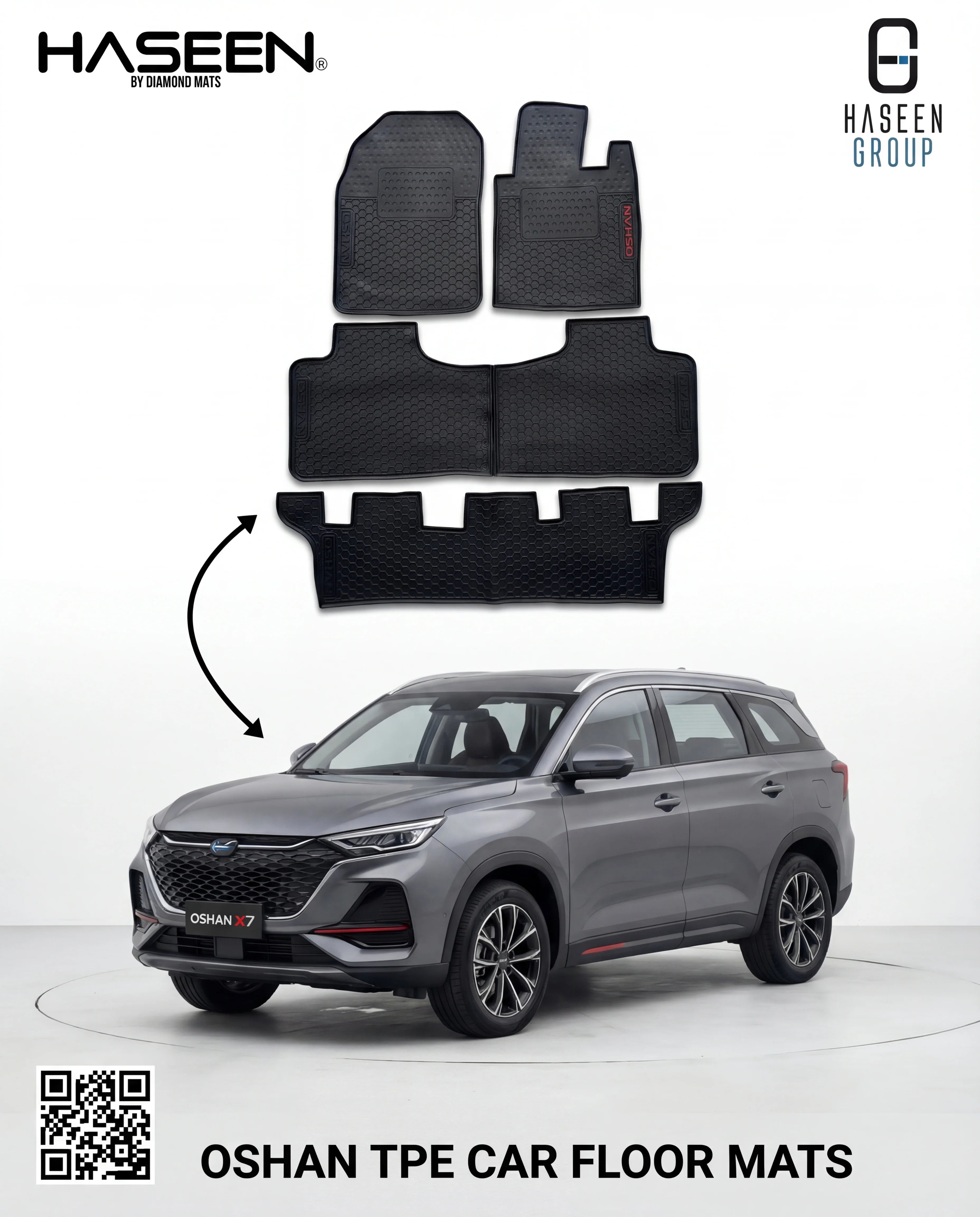 Changan Oshan X7 7 Seater 2022-2024 Latex Rubber Car Floor Mat
