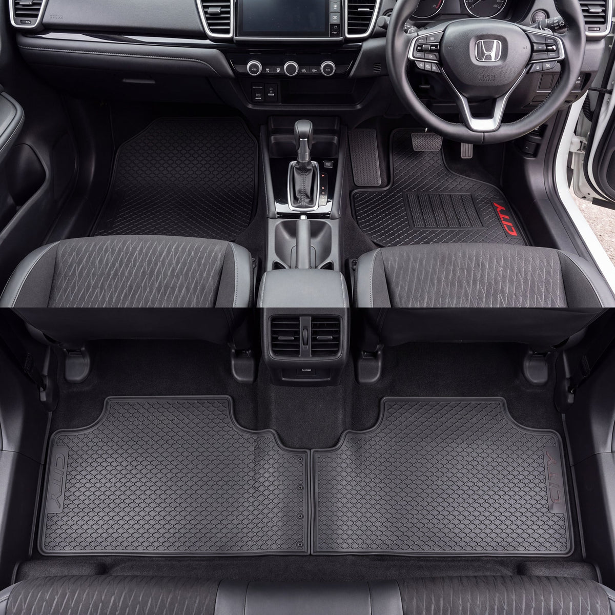 Honda City 2021-2026 Latex Rubber PVC Floor Mats – Custom Fit Waterproof Heavy Duty