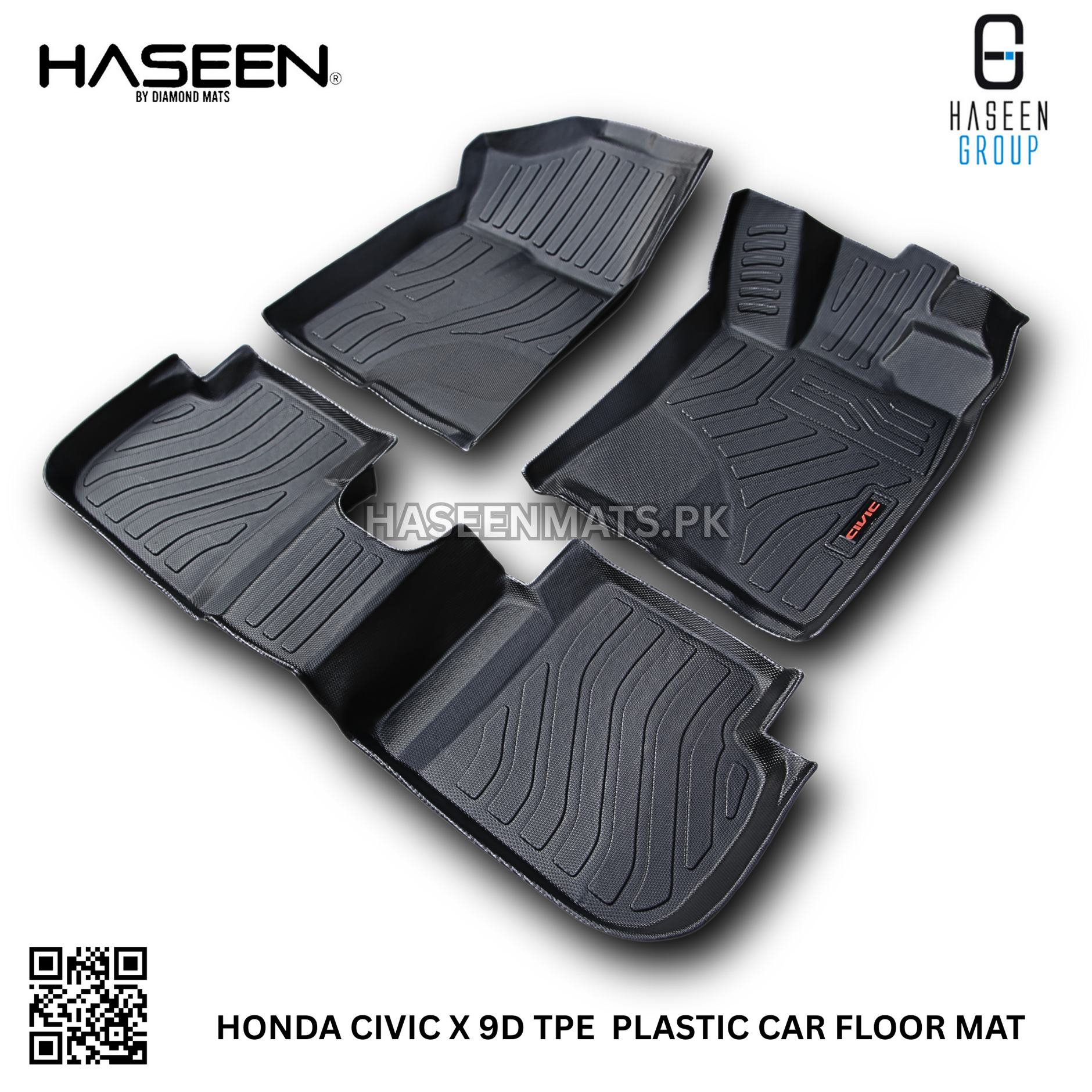 Honda Civic X 2016-2021 9D TPE Floor Mats – Custom Fit Heavy Duty Waterproof