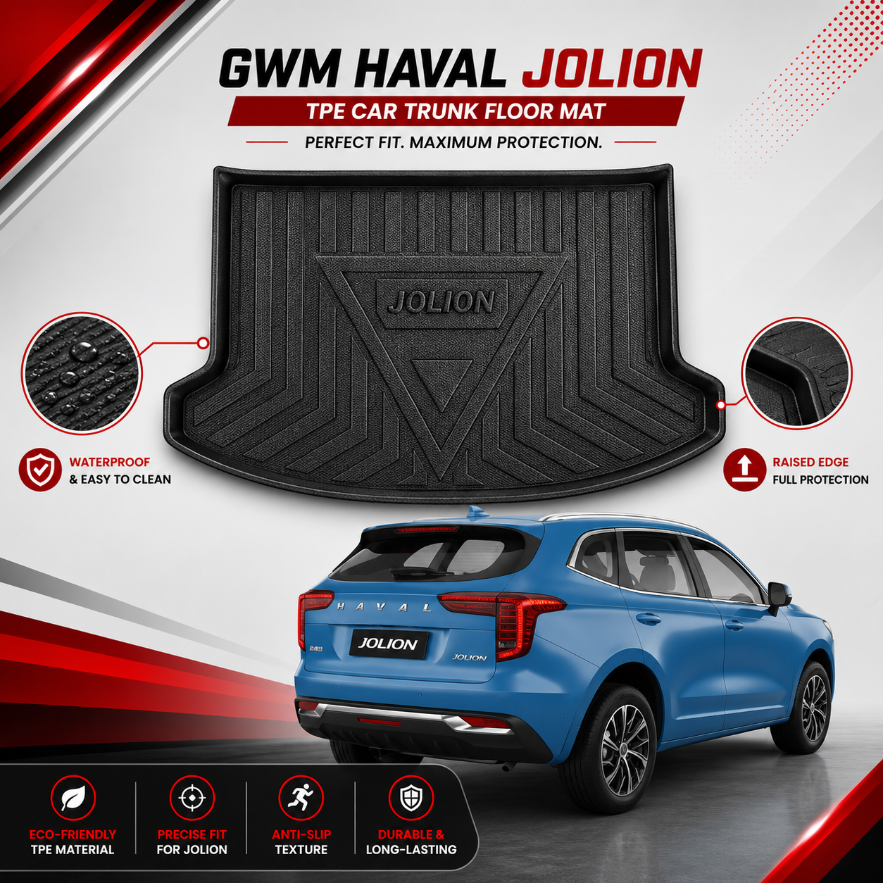GWM Haval Jolion 2022-2024 TPE Plastic Car Trunk Mat