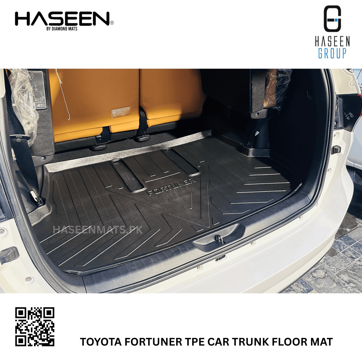 Toyota Fortuner 2014-2022 TPE Trunk Mat – Diggi Tray Boot Liner, Custom Fit Waterproof
